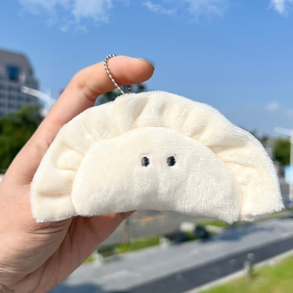 e Dumpling nyckelringar för väska hänge Creative Izakaya Plush Ke White