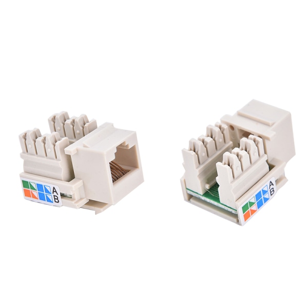 Cat5 RJ45 Punch Down Keystone Jack CAT5 Network Ethernet RJ45 W White One Size