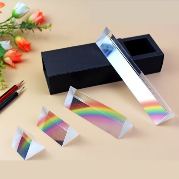 Triangulärt prisma Regnbåge Prisma Kristall Fotografisk Fysik Li Transparent 30*30mm
