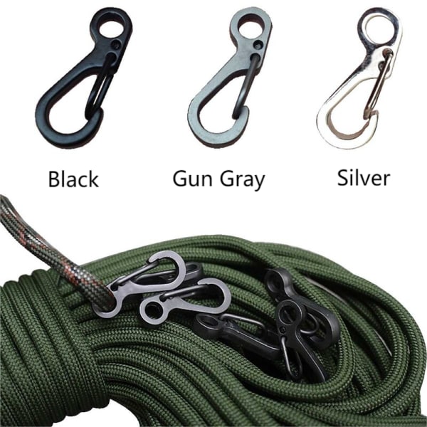 10 Stk/parti Mini Karabiner nøkkelring Camping Gadgets EDC Survival Silver one size