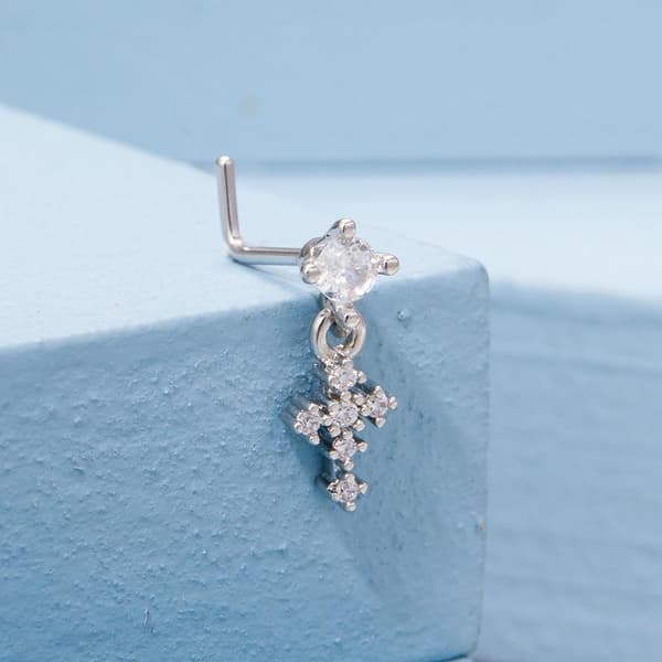 Dingle Neseringer For Kvinner Kors Nesepiercing Smykker L-form Gold