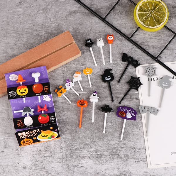 1Pack Halloween Cocktail Picks Fruit Fork Muoti Lasten Hol A4 one size