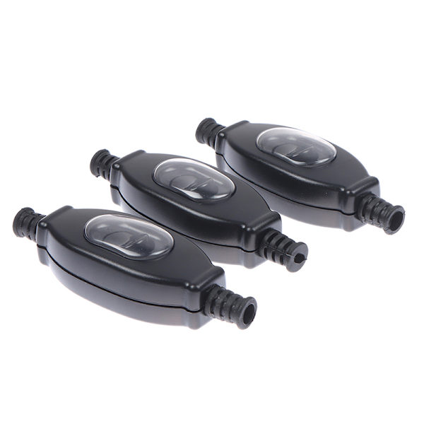 Vandtæt in line switch ledningskontakt rund wire dobbelt switch Black 8mm