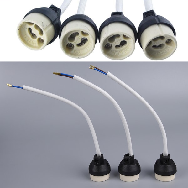 Köp 1/3/5 / 10x GU10 Base Socket LED-lampa Halogenlampa Plug Holder Ce |  Fyndiq