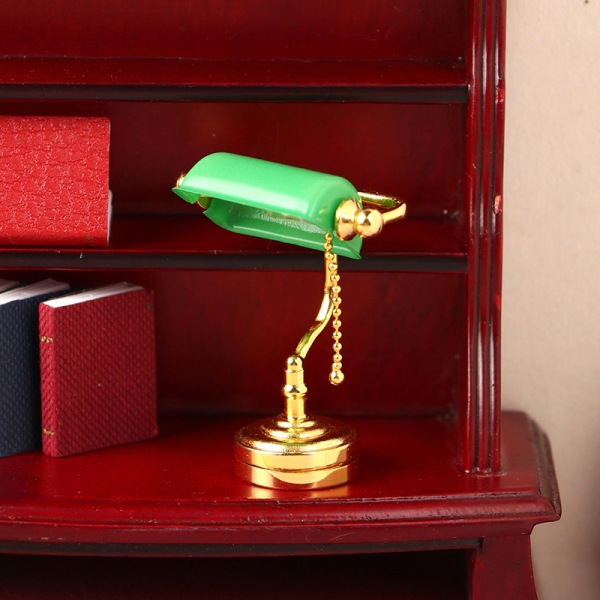 1:12 Dockhus Miniatyr skrivbordslampa LED-lampa Grönt brevbärarljus Green one size