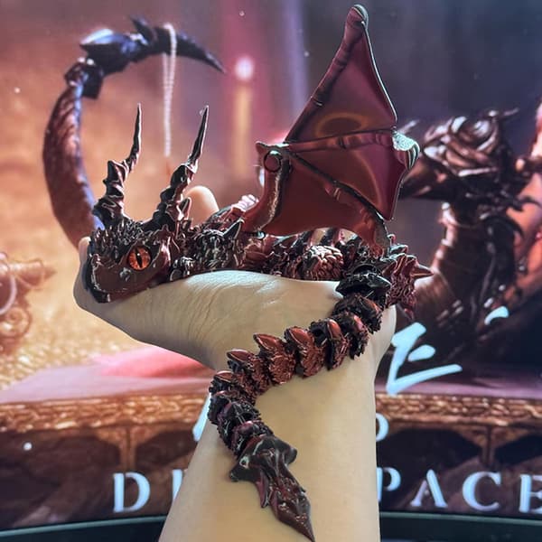 3D-printad drake med vingar, bevingad vagnsdrake, figur Ar A2