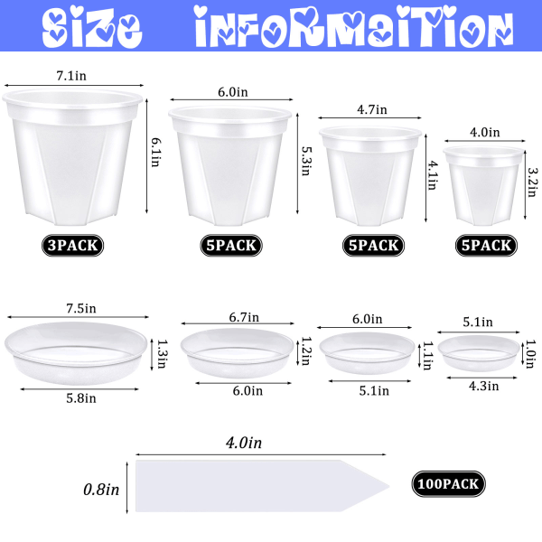 Planteskolepotter Klare potter med 18 bakker White 1