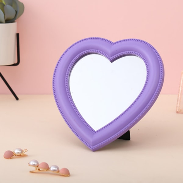 Web kjendis kosmetisk speil dekorativt speil jente hjerte Stud Purple One size