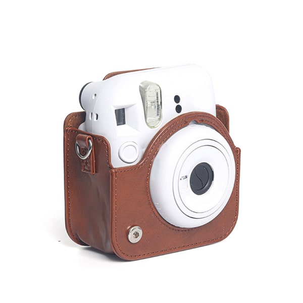 Instax Mini 12 Case -kameralaukkuun PU-nahkainen case Brown 1