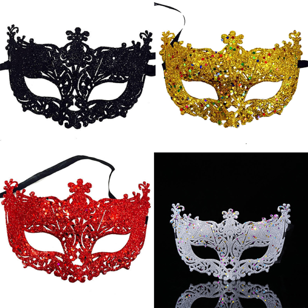 Luksus venetiansk maskerademaske Kvinder Piger Sexet Fox Eye Mask F Red ONESIZE