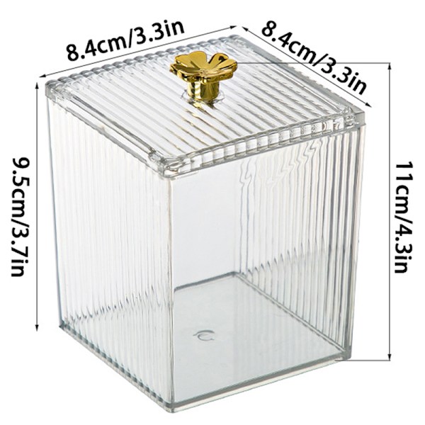 Makeup Opbevaring Organizer Badeværelse Krukke Bomuldspinde Opbevaringsboks S Transparent one size