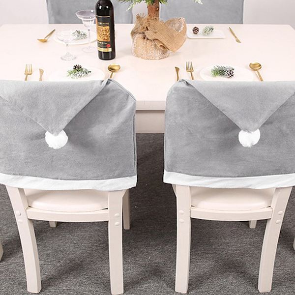 Julehatt Stoltrekk Xmas Bord Middag Stol Ryggtrekk one size
