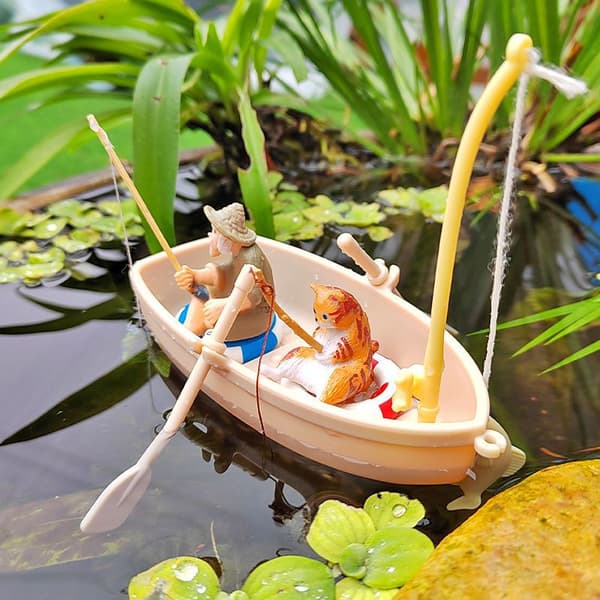 Mini Simulation Lille Båd Fiskebåd Model DIY Akvarium Min 2