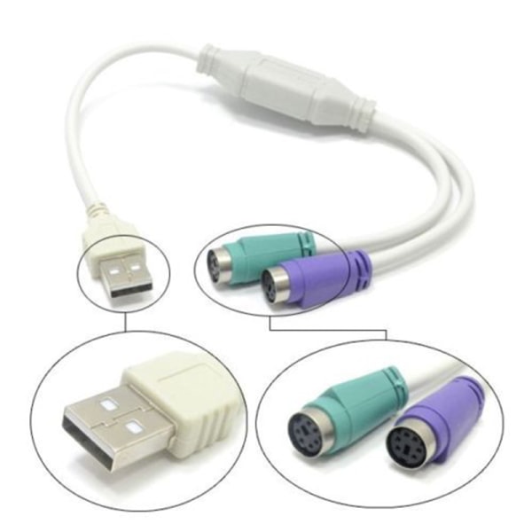 USB-hane till PS2-hona kabeladapterkonverter Använd för tangentbord