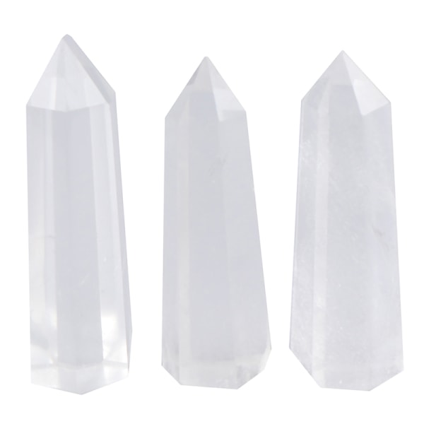 2 stk klar kvarts krystalpunkt naturlig tryllestav prøve Reiki Hea 2Pcs One Size