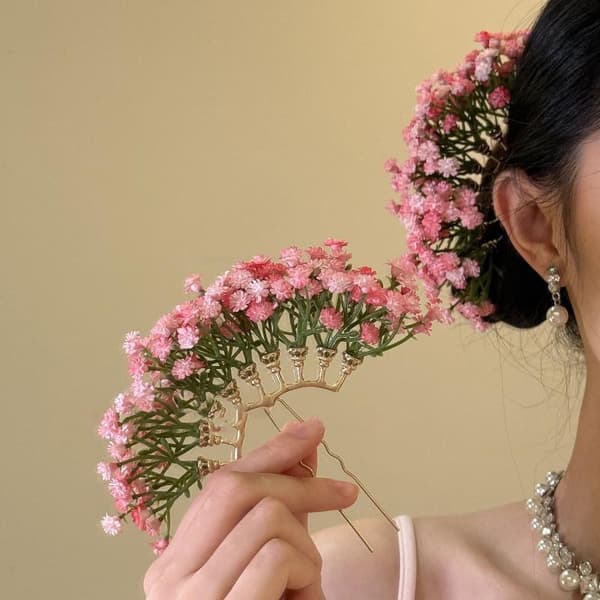 Konstgjord blomma brudbröllop hårnål U-formade hårpinnar W A2