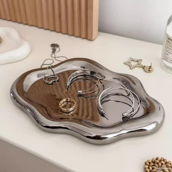 Bakke Skyform Plastikplade Øreringe Ringe Opbevaringsplade Til Silver
