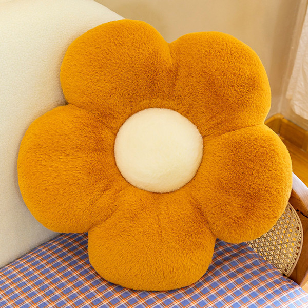 35cm Stuffed Daisy Flower Seat Cushion Sunflower Shape Kids Gir Brown