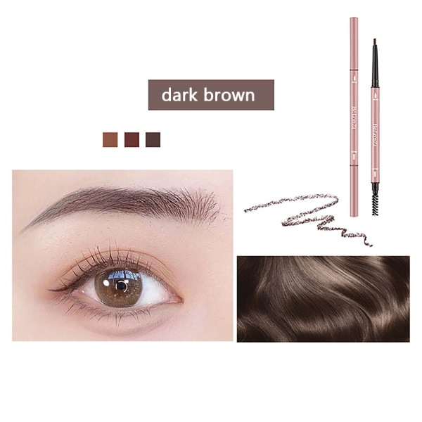 Double Head Eyebrow Pencil Pitkäkestoinen vedenpitävä sävyn parannus Dark brown oneszie