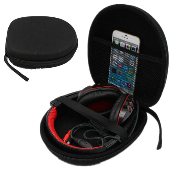 Musta Hard Shell Carry Headphone Headset case Laukku Coll A One Size