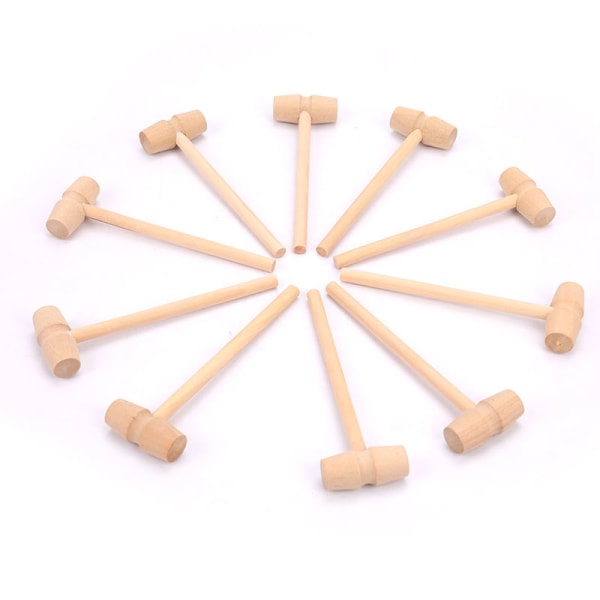10 stycken Mini trä hammarbollar Toy Pounder Ersättningsträ wooden onesize