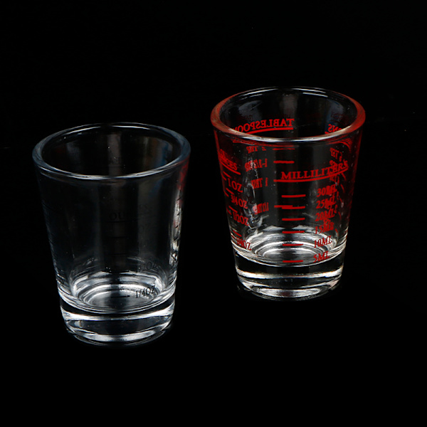 1 Stk 30 ML Glas Målebæger Med Skala Shot Glas Flydende Glas Black 30ml