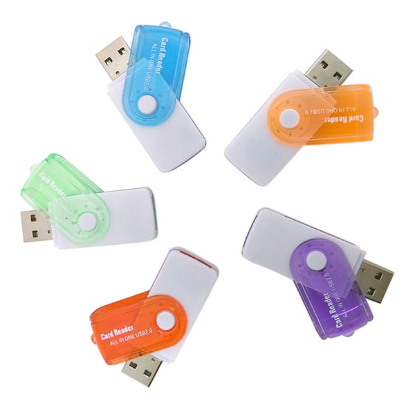 2st Användbar 4 i 1 USB -minneskortläsare för MS MS-PRO TF Micr Multicolor 2pcs