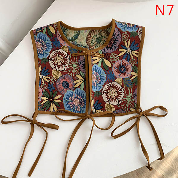 Kvinnor broderad axelscarf Sjal Wrap Blommig skjorta Colla N7 one size