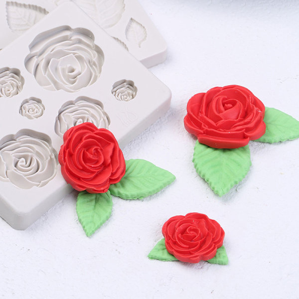 3D Rose Flower Silikon Fondant Mould Kaka Dekor Suga A onesize