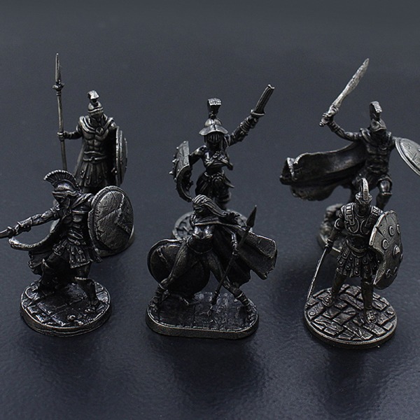 1kpl Ancient Spartan Rome Soliders Figurines Miniatures Vintage Black K