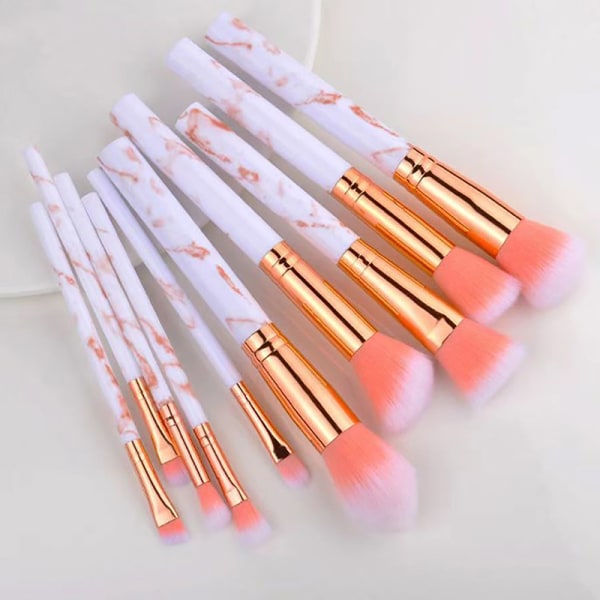 10 kpl Set Blush Foundation Brush Eye Shadow Concea pink one size