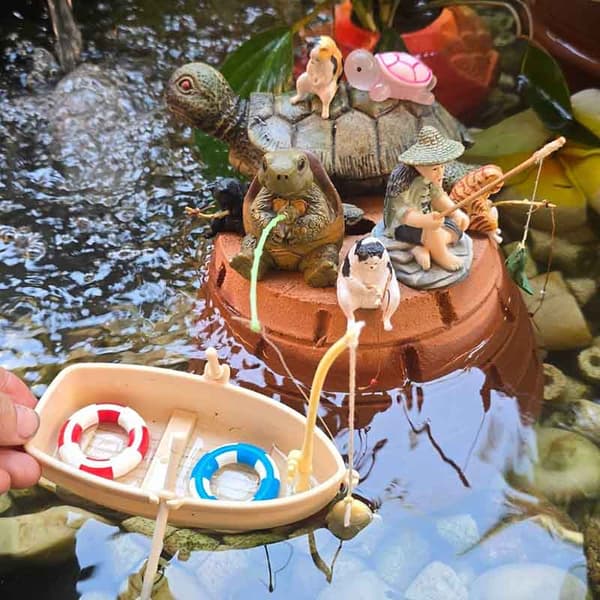 Mini Simulation Lille Båd Fiskebåd Model DIY Akvarium Min 2