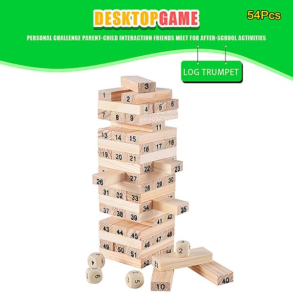 Tower Building Block Puzzle Brettspill Leker for barn green one size
