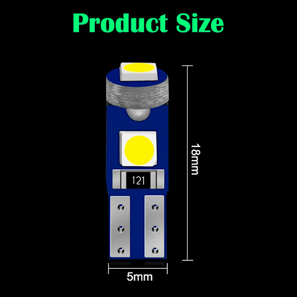 T5 Led Polttimo 3smd 3030 W3W W1.2W Led Canbus auton sisävalot light white