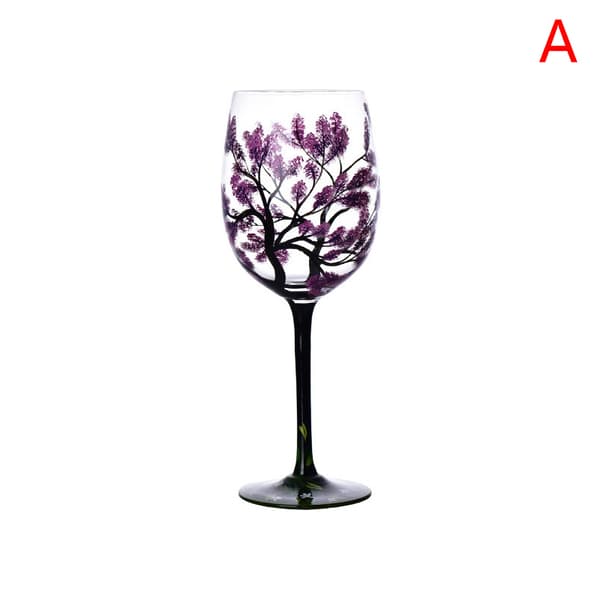Four Seasons Trees Wine Glasses Goblet Creative Printed Glass C A Onesize