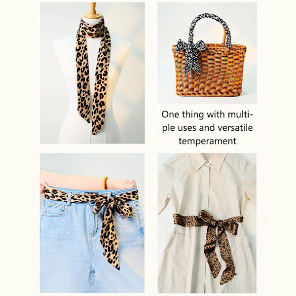 Naisten Pehmeä Leopardikuvioinen Huivi Vintage Chiffon Wrap Haraj Coffee