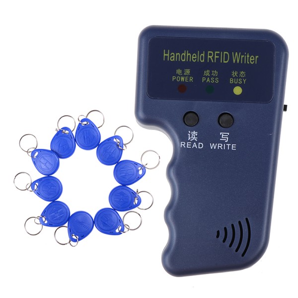 125KHz håndholdt RFID-skriver/kopimaskin/leser/duplikator med 1 Blue Duplicator +10PCS ID Tags