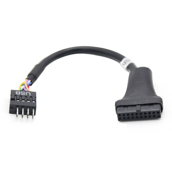 2 stk USB 3.0 20-pin han til USB 2.0 9-pin bundkort header Fe Black 2pcs