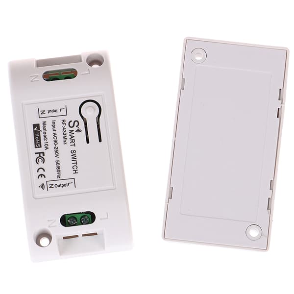 433 Mhz RF Smart Switch Trådløs RF-mottaker Timer-relételefon Warm white 1pc