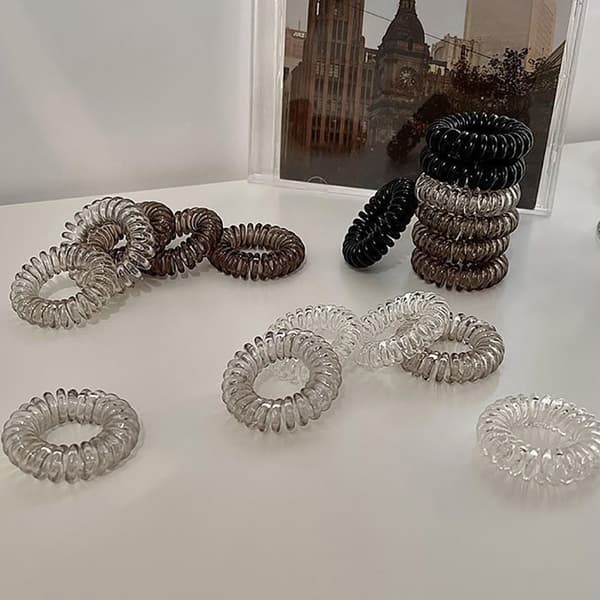 9st/set Hårband Elastiskt Plasthårband Gummi Telefon C B