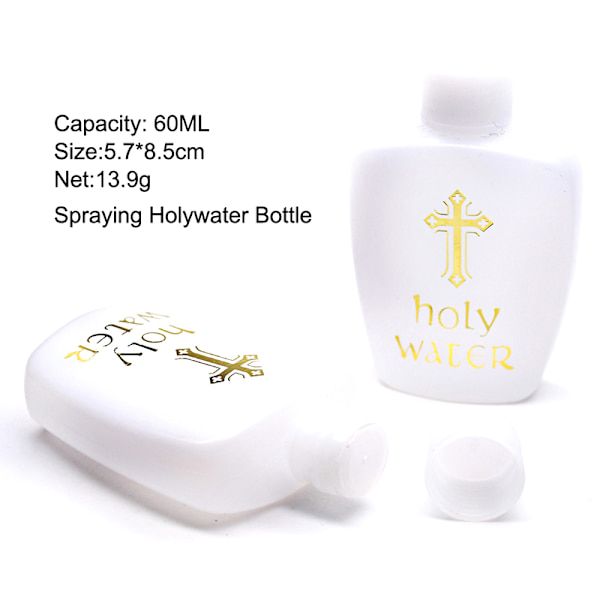 40st 60ml Creative Jesus Cross Pattern Holy Water Bottle Refil 40PCS