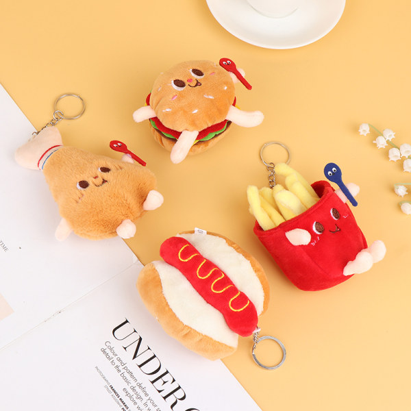 1 kpl Pehmoavaimenperä Hamburger Hot Dog Ranskanperunoita täytetty nukke Hot dog one size
