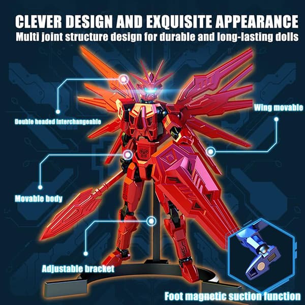 Multi-ed Flytbar Shapeshift Robot Kriger 3D Printet Ridder Mand A1
