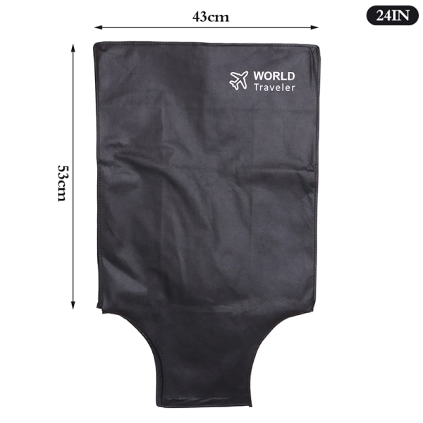 1 stk ikke-vevd bagasjebeskyttelsesdeksel Anti-ripe-drakt Black 24inch