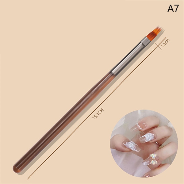 Nail Art Brush Ritverktyg Spets-Brush Manikyr Gel Polish UV A7 onesize