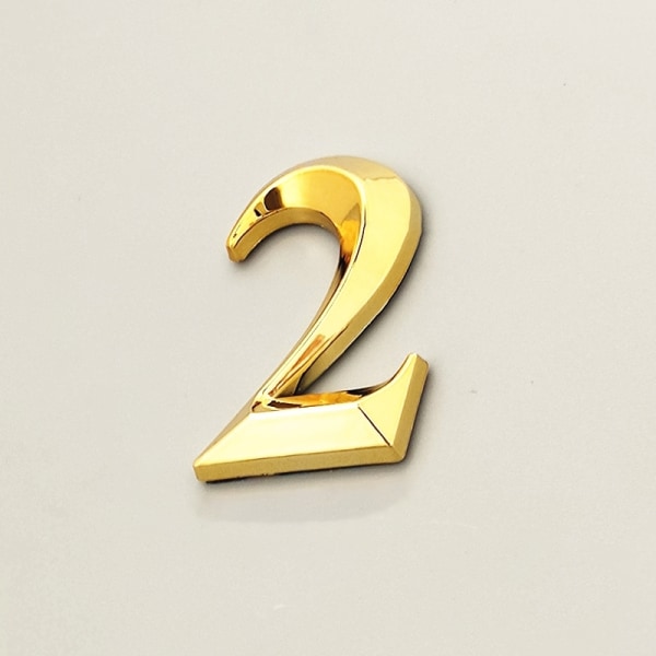 7 cm moderne husnummer plakett Nummer siffer Klistremerke Plate Sig Gold 2
