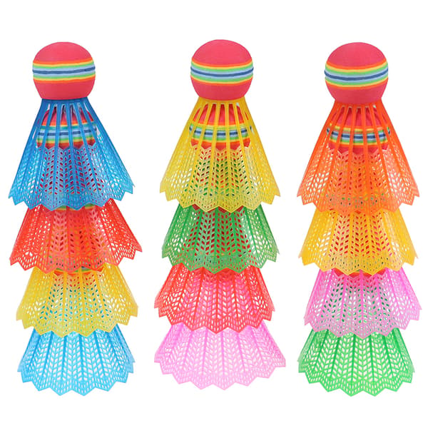 12 STK Badminton EVA Regnbueballhode Nylon Badmintonfjær Random Color 12Pcs