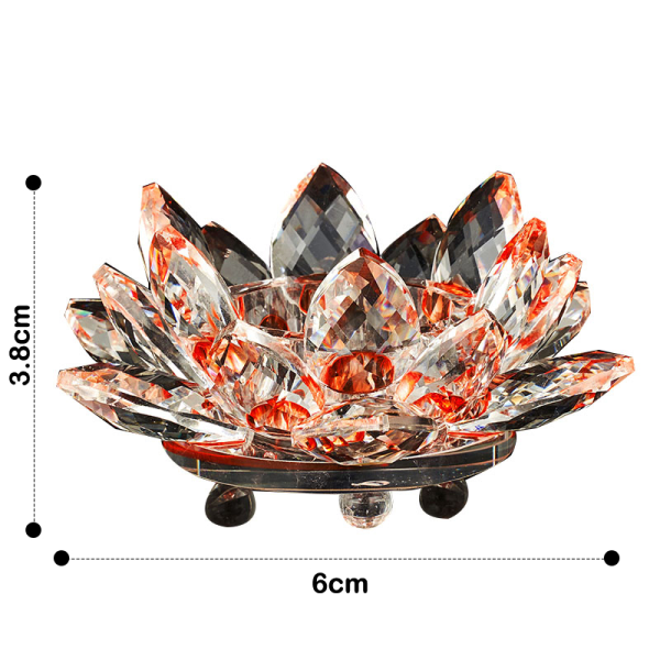 60 mm kvartskristall Lotus Flower Hantverk Glas Fengshui prydnad Red one size