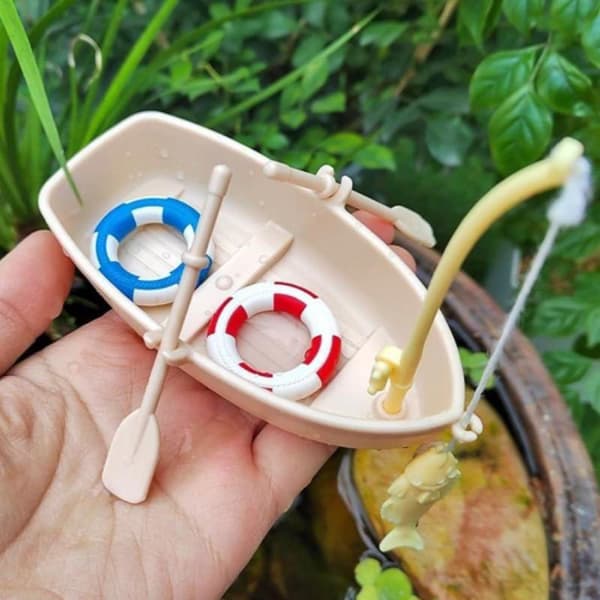 Mini Simulation Lille Båd Fiskebåd Model DIY Akvarium Min 3