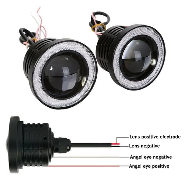 1* 3,5" Angel Eyes LED-tåkelys Bil SUV Universal White Drivin 3.5White light